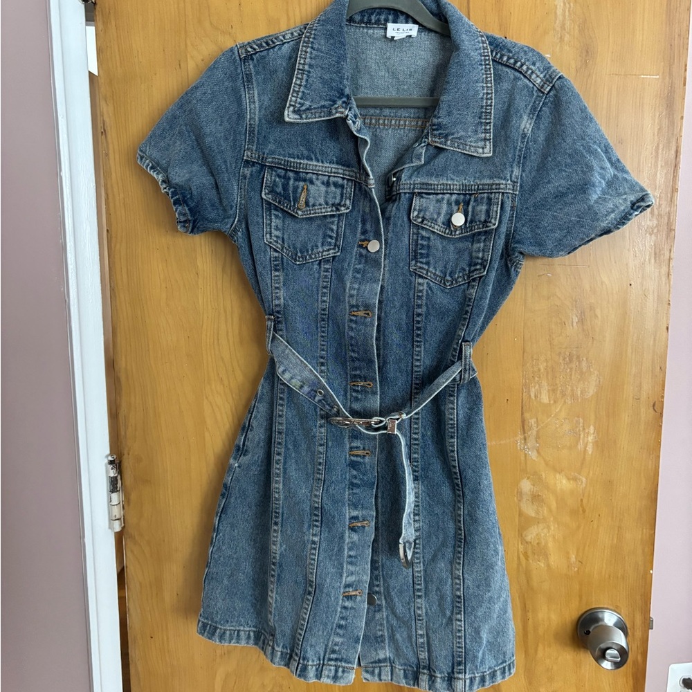 Le Lis Blue Denim Mini Dress